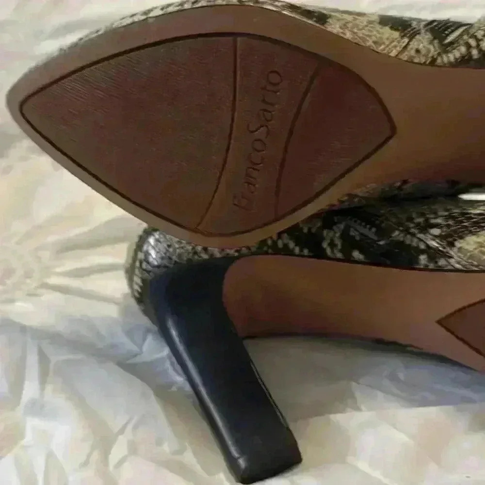 Franco Sarto Booties Snakeskin Print Size 7 - Picture 7 of 9